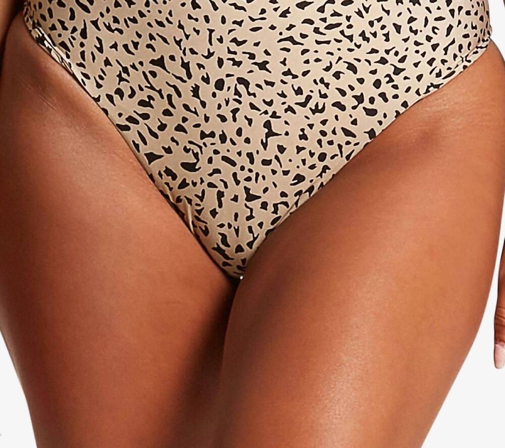 NEW VOLCOM juniors ur an animal high-waist bikini bottoms in multicolor